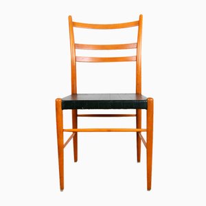 Chaises Sid en Orme et Skaï Noir par Yngve Ekström pour Gemla, Suède, 1960s, Set de 6