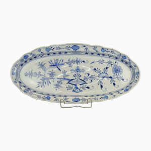 Porcelain Fish Plate with Onion Patterns from Meissen, 1860s