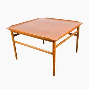 Swedish Square Coffee Table in Teak and Oak Base by Folke Ohlsson for Tingstroms, 1960s