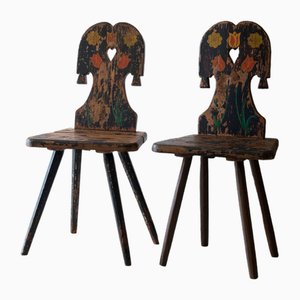 19th Century Decorated Chairs, Set of 2