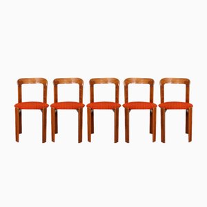 Dining Room Chairs Model Rey Chair 33 in Beech from Bruno Rey, Kusch & Co., Germany, 1970s, Set of 5