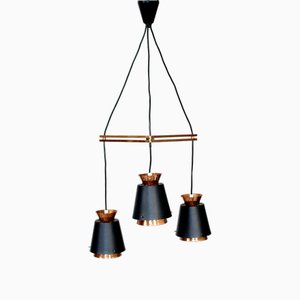 Lampada a sospensione Mid-Century in rame, Norvegia, anni '60