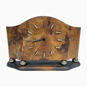 Reloj de repisa Art Déco de nogal, años 30