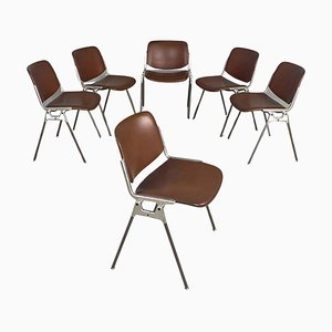 Mid-Century Italian DSC Chairs by Giancarlo Piretti for Anonyma Castelli, 1970s, Set of 6