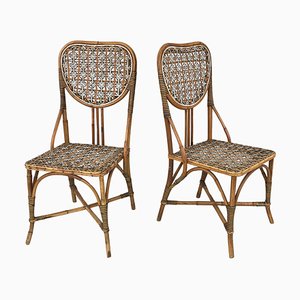 Italian Liberty Outdoor Chairs in Rattan from Palazzo Falconi, 1890s