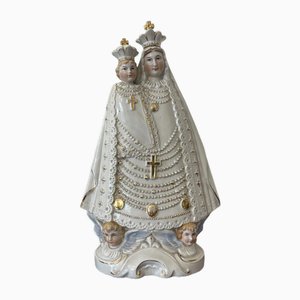 Sainte Figure Mère de Dieu avec Enfant Figurine Porcelaine Mariazell