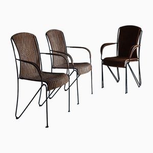 Stühle aus Korbgeflecht von Frederic Weinberg, 1960er, 4er Set