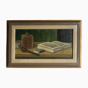 Realist Still Life, Oil Painting, 1970s, Framed