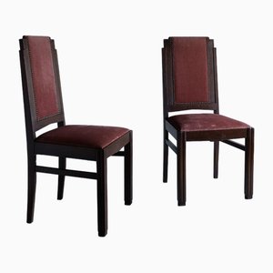 Amsterdam School Oak Armchairs, Netherlands, 1920s, Set of 3
