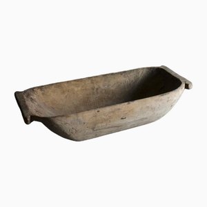 Large Wabi Sabi Carved Wood Bowl
