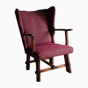 Brutalist Wingback Fireplace Chair, Netherlands, 1960s