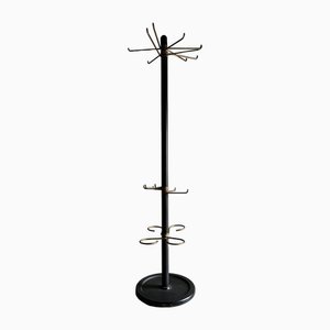 Minimalist Black Metal Brass Coat Stand