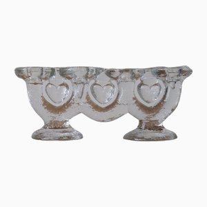 Large Glass Candle Holder by Staffan Gellerstedt for Pukeberg Glasbruk, Sweden