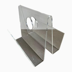 Vintage Acrylic glass Magazine Holder, 1970s