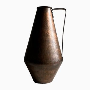 Large Hammered Copper Jug Vase | Eugen Zint | Germany | 1930s