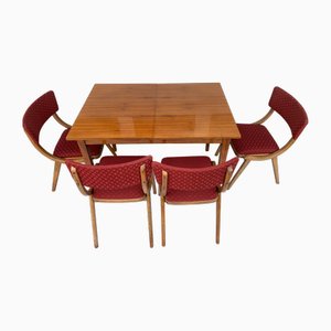 Table & 4 Chaises par Zakłady Mebli Giętych Radomsko, 1960s, Set de 5