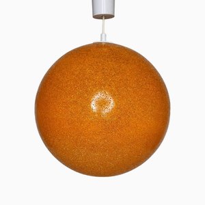 Lámpara colgante Globe en naranja, años 70