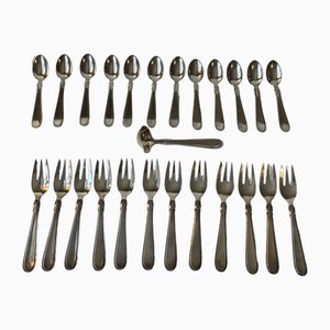 Elite Coffee Forks & Spoons in Silver by Carl Cohr, 1920s, Set of 25