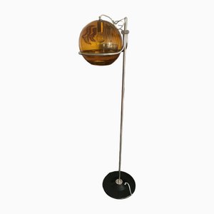 Smoked Glass Floor Lamp by Házi Tibor, Hungary, 1973