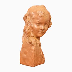 Amedeo Gennarelli, Sculpture Maternité Art Déco, Terre Cuite, 20ème Siècle