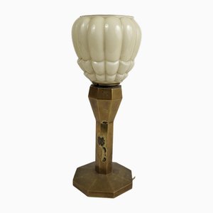 Lámpara de mesa Art Déco de bronce, años 40