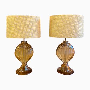 Murano Glass Table Lamps, Italy, 1965, Set of 2