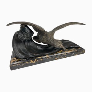 J. Loriot, Die Möwe, 1890er, Bronze & Marmor