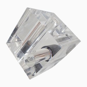 Lampada cubica industriale in vetro acrilico di New Lamp, Italia, anni '60