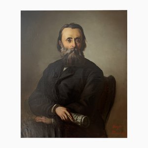 Eugène Beyer, Portrait d'homme assis à la Torah, Oil on Canvas