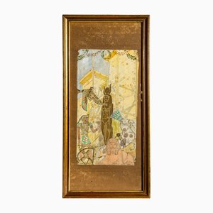 Camillo Innocenti, Middle Eastern Scenes, Watercolors, 1926, Framed, Set of 2