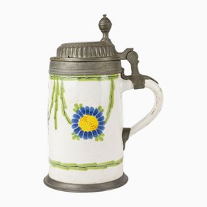 Antique Beer Mug with Floral Decorations