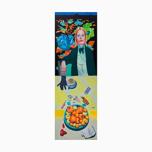 Natasha Lelenco, Large Portrait with Still Life: Girlfriend, 2023, Dibond