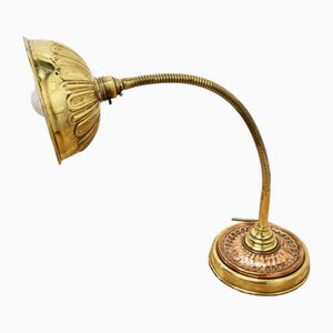 Art Deco Bankers Desk Lamp in Copper and Brass, 1920s