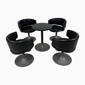 Italian Space Age Table and Armchairs, 1960s, Set of 5