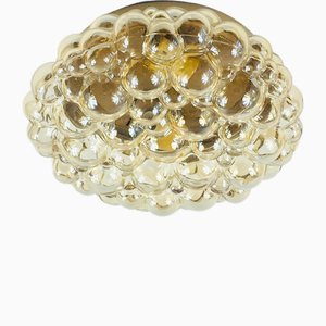Large Amber Bubble Glass Ceiling Light attributed to Helena Tynell for Limburg, 1960s