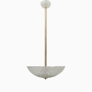 Lustre à Suspension Art Déco en Verre de Murano, Italie, 1930s