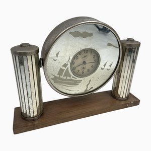 Art Deco Veglia Mirror Clock, 1930s