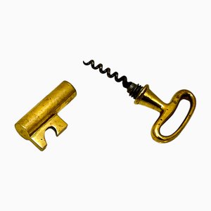Mid-Century Brass Key Corkscrew and Bottle Opener by Carl Auböck, Austria, 1950s, Set of 2