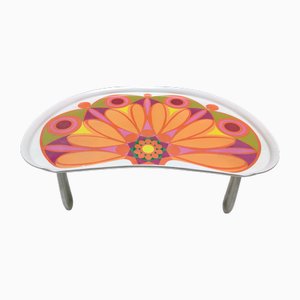 Modernist Floral Bean-Shaped Plastic Bed Tray, Italy, 1970s