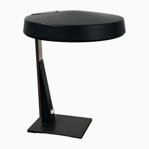 Lampada da scrivania vintage industriale in metallo nero di Louis Kalff per Philips