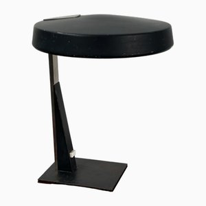 Schwarze industrielle Vintage Schreibtisch Tischlampe aus Metall von Louis Kalff für Philips