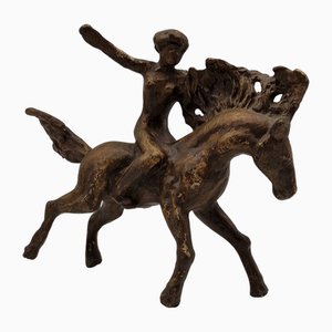 Tommaso Gismondi, Horse & Rider Skulptur, 1980er, Bronze