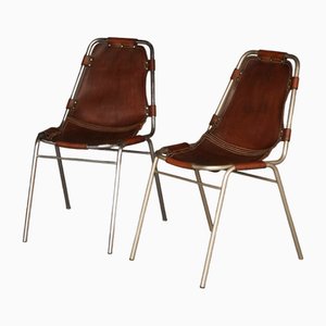 Mid-Century Leather Dining Chairs by Charlotte Perriand, 1960s, Set of 2