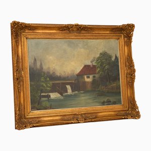 J. Marow, Landscape, 1890, Oil on Canvas, Framed