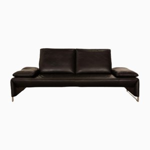 Leather Two Seater Black Sofa from Koinor Ramon