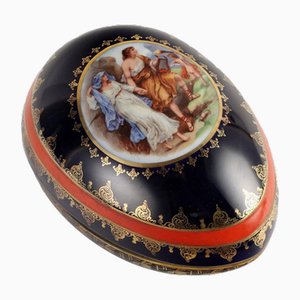 First Half 20th Century Egg-Shaped Porcelain Box, Europe