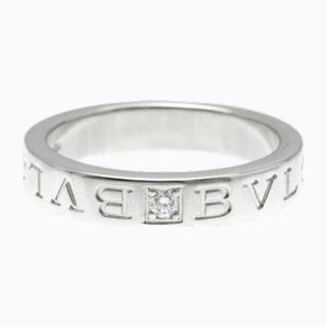 Double Logo Ring in White Gold from Bvlgari