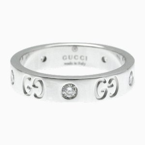 Icon White Gold and Diamond Band Ring from Gucci