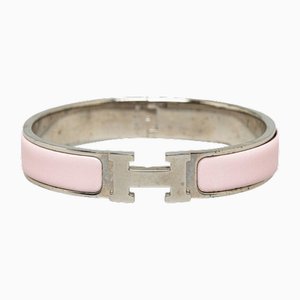Click-Clack H PM Bangle in Silver and Pink from Hermes