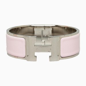 Click-Clack H GM Bangle in Silver and Pink from Hermes